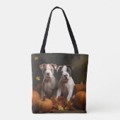 American Staffordshire Puppy Herfst Verrukking Tote Bag (Achterkant)