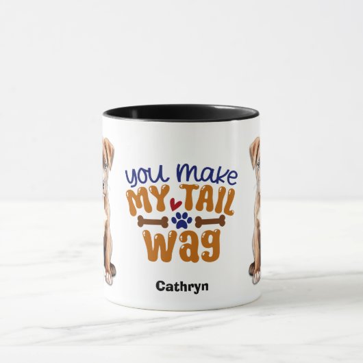 American Staffordshire Puppy Jij maakt mijn staart Mok (Midden)