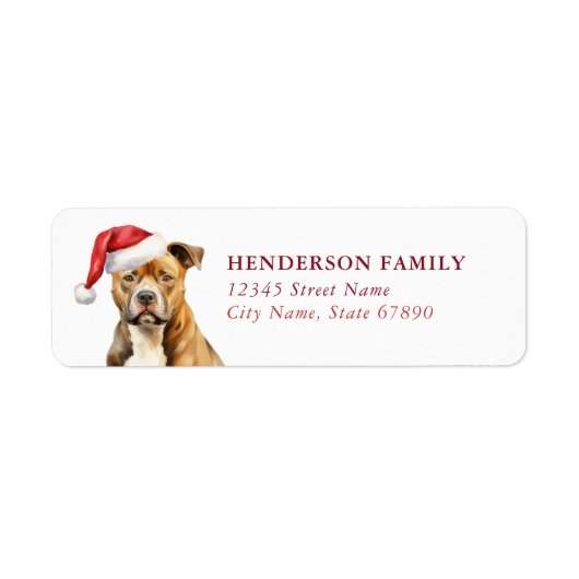 American Staffordshire Retour Adres Labels (Voorkant)
