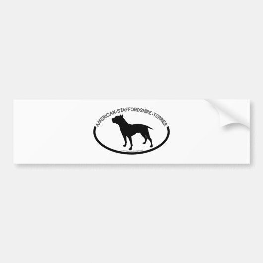 American Staffordshire Silhouette Black Bumper Sti Bumpersticker (Voorkant)