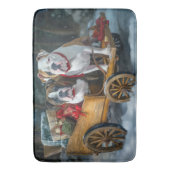 American Staffordshire Sneeuwslee Kerstmis Badmat (Voorkant Verticaal)