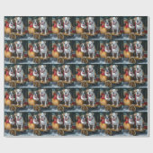 American Staffordshire Sneeuwslee Kerstmis Cadeaupapier (Vlak)