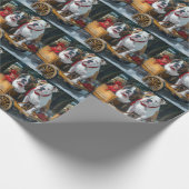 American Staffordshire Sneeuwslee Kerstmis Cadeaupapier (Hoek)