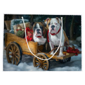 American Staffordshire Sneeuwslee Kerstmis Groot Cadeauzakje (Achterkant)