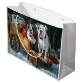 American Staffordshire Sneeuwslee Kerstmis Groot Cadeauzakje (Achterkant Gekanteld)