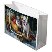 American Staffordshire Sneeuwslee Kerstmis Groot Cadeauzakje (Voorkant Gekanteld)
