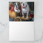 American Staffordshire Sneeuwslee Kerstmis Kaart (Binnen)