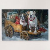 American Staffordshire Sneeuwslee Kerstmis Legpuzzel (Horizontaal)