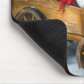 American Staffordshire Sneeuwslee Kerstmis Muismat (Hoek)