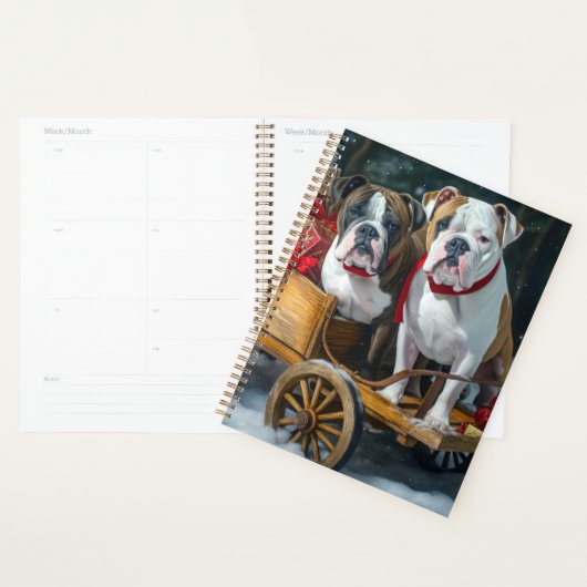 American Staffordshire Sneeuwslee Kerstmis Planner (Display)