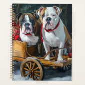 American Staffordshire Sneeuwslee Kerstmis Planner (Voorkant)