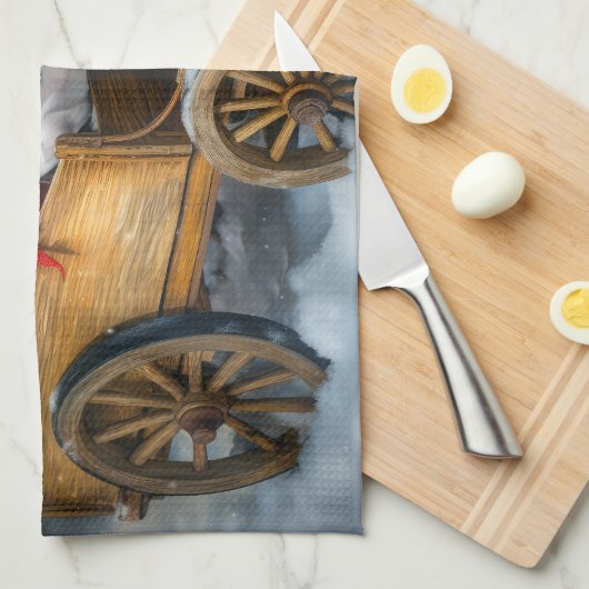 American Staffordshire Sneeuwslee Kerstmis Theedoek (Quarter Fold)