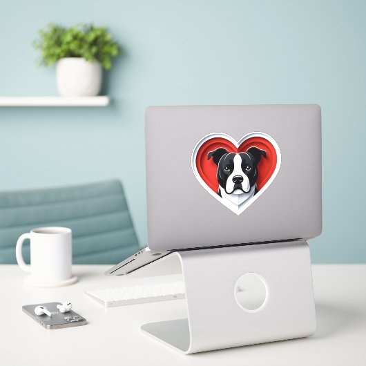 American Staffordshire Terrier Amstaff Hondenliefh Sticker (Laptop op bureau)