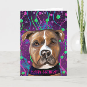 AMERICAN STAFFORDSHIRE TERRIËR BEDANKKAART
