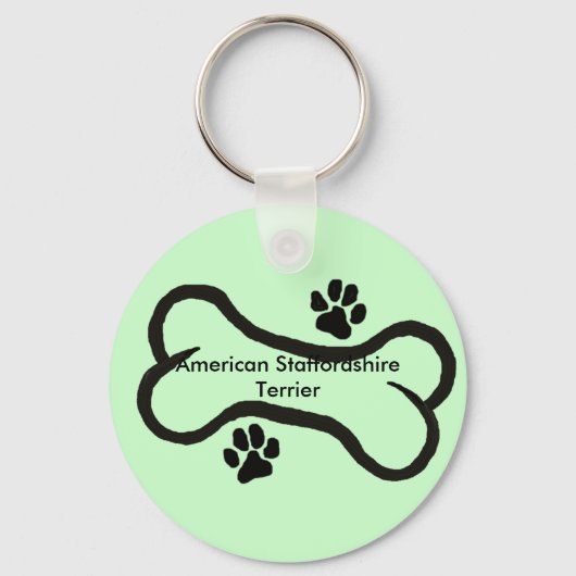 American Staffordshire Terrier Bone N Paws Sleutelhanger (Voorkant)