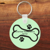 American Staffordshire Terrier Bone N Paws Sleutelhanger (Voorkant)