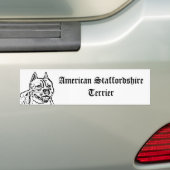 American Staffordshire Terrier bumpersticker (Op auto)