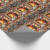 American Staffordshire Terrier Christmas Lights Cadeaupapier (Hoek)