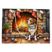 American Staffordshire Terrier Christmas Lights Groot Cadeauzakje (Achterkant)