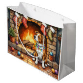 American Staffordshire Terrier Christmas Lights Groot Cadeauzakje (Achterkant Gekanteld)