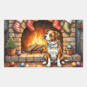 American Staffordshire Terrier Christmas Lights Rechthoekige Sticker (Voorkant)