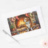 American Staffordshire Terrier Christmas Lights Rechthoekige Sticker (Envelop)