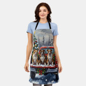 American Staffordshire Terrier Christmas Red Truck Schort (Gedragen)