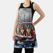 American Staffordshire Terrier Christmas Red Truck Schort (Insitu)