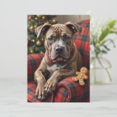 American Staffordshire Terrier Cozy Christmas Feestdagenkaart (Staand voorkant)