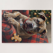 American Staffordshire Terrier Cozy Christmas Legpuzzel (Horizontaal)