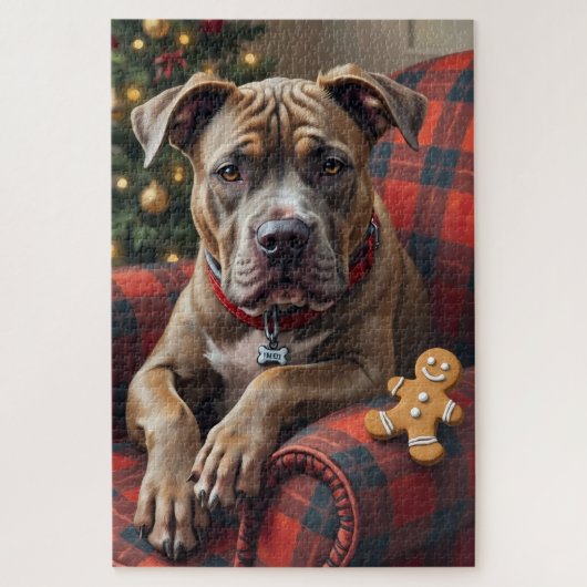 American Staffordshire Terrier Cozy Christmas Legpuzzel (Verticaal)