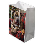 American Staffordshire Terrier Cozy Christmas Medium Cadeauzakje (Achterkant Gekanteld)