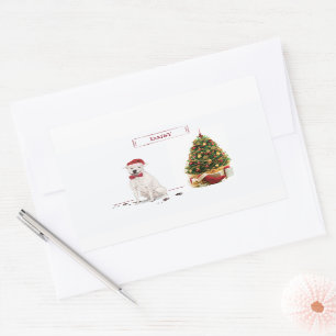 American Staffordshire Terrier Funny Kersthond Rechthoekige Sticker