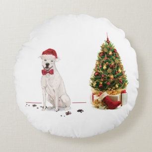 American Staffordshire Terrier Funny Kersthond Rond Kussen