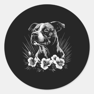 American Staffordshire Terrier Hondenliefhebber Re Ronde Sticker