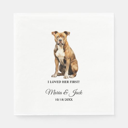 American Staffordshire Terrier Huisdier Cocktail Servet (Voorkant)