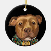 AMERICAN STAFFORDSHIRE TERRIËR KERAMISCH ORNAMENT (Voorkant)