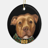 AMERICAN STAFFORDSHIRE TERRIËR KERAMISCH ORNAMENT (Links)