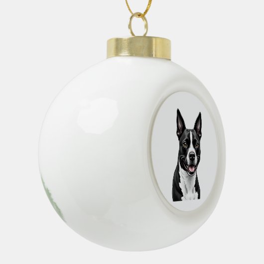 American Staffordshire Terrier Keramische Bal Ornament (Links)