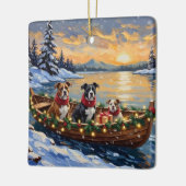 American Staffordshire Terrier Kerstboot Keramisch Ornament (Links)