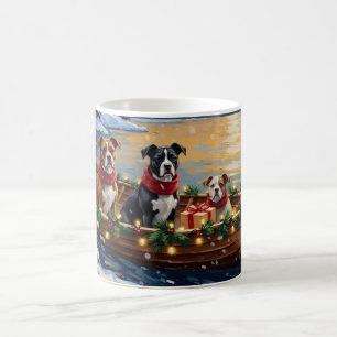 American Staffordshire Terrier Kerstboot Koffiemok