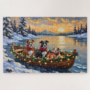 American Staffordshire Terrier Kerstboot Legpuzzel