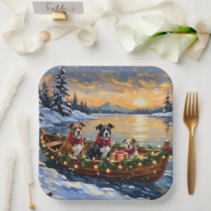 American Staffordshire Terrier Kerstboot Papieren Bordje