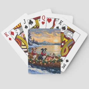American Staffordshire Terrier Kerstboot Pokerkaarten