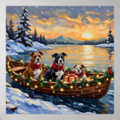 American Staffordshire Terrier Kerstboot Poster (Voorkant)