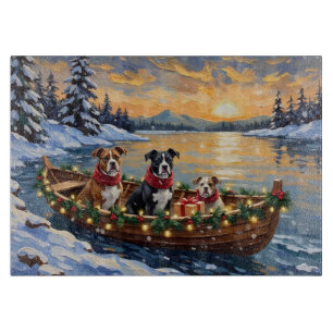 American Staffordshire Terrier Kerstboot Snijplank