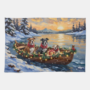 American Staffordshire Terrier Kerstboot Theedoek
