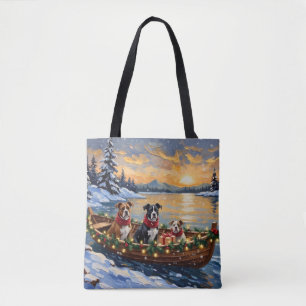 American Staffordshire Terrier Kerstboot Tote Bag