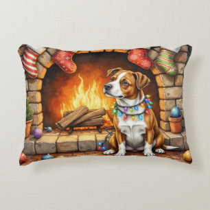 American Staffordshire Terrier Kerstlichtjes Accent Kussen