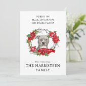 American Staffordshire Terrier Kerstmis Wreath Feestdagenkaart (Staand voorkant)